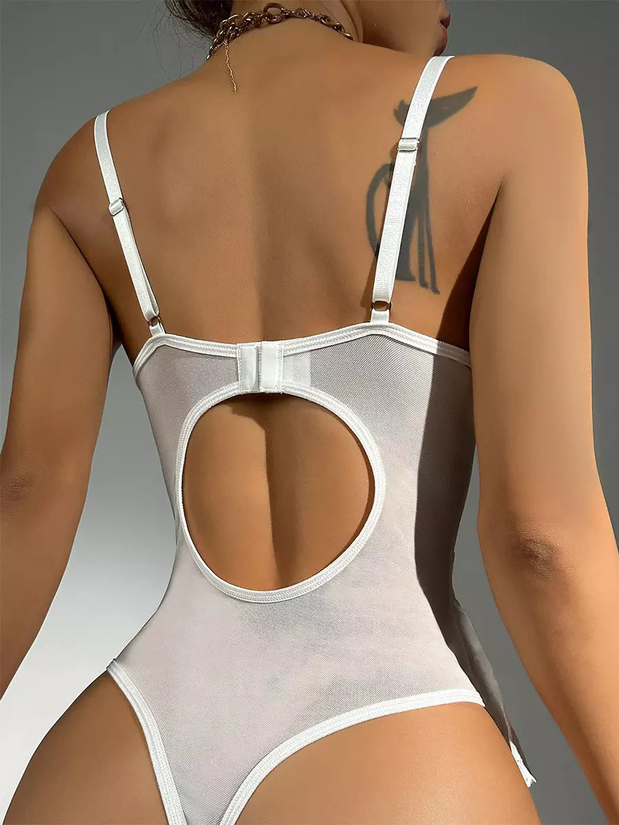 White Lace Corset Teddy Lingerie