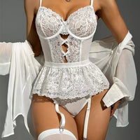 White Lace Corset Teddy Lingerie