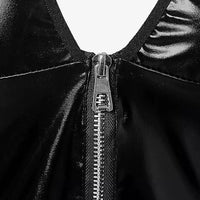 Black Leather-Look Corset Garter Lingerie Set Women's Night Club Wear